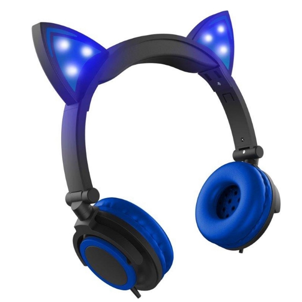 Hype Wired Blue LED Cat Ear Headphones